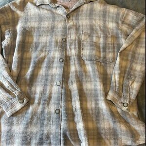 Gray Lightweight Plaid Shirt Jacket